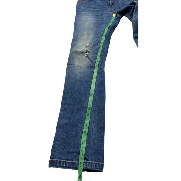 DESIGUAL Pakaian Jadi Wanita Sequin Embellished Crop Skinny Jeans Size 24 Red - Picture 10 of 10